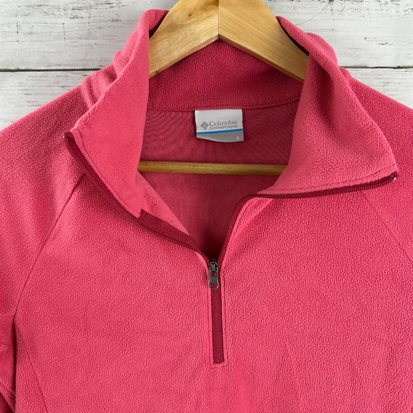 Columbia Women’s Pink Fleece 1/4 Zip Up pullover lightweight Size Small - Picture 3 of 10